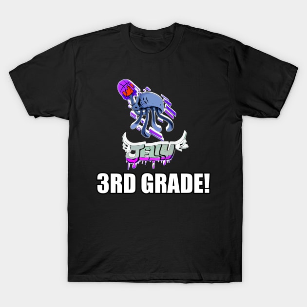 3rd Grade Jelly Basketball Jelly Fish Kids Teens Back To School Sports T-Shirt by MaystarUniverse